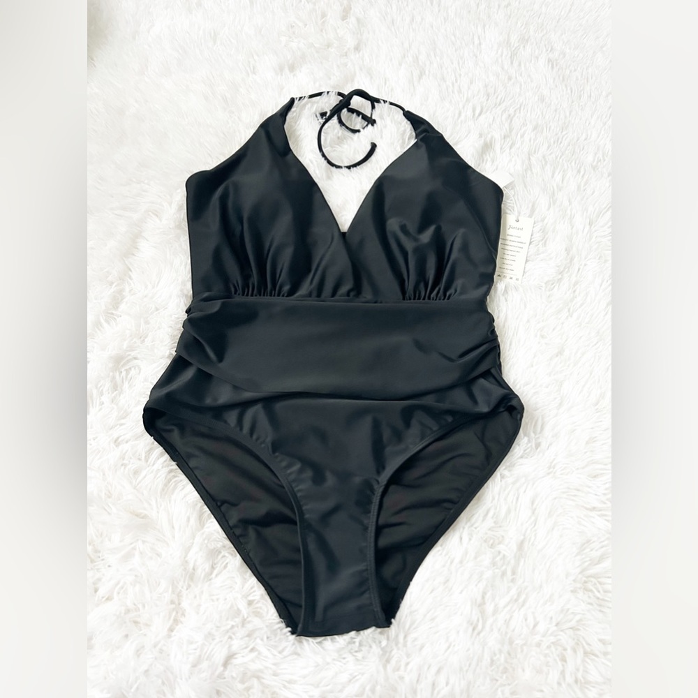 Fortast black one piece women’s swimsuit  large NWT